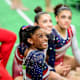 Biles with teammates at the Rio 2016 Olympics.